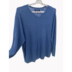 Tommy Bahama Mens 3XL Blue Heather V Neck Long Sleeve Light Sweater